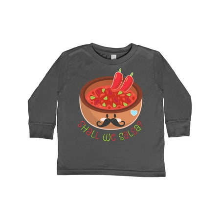 

Inktastic Shall We Salsa bowl of dip with mustache Gift Toddler Boy or Toddler Girl Long Sleeve T-Shirt