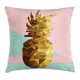 thumbnail image 1 of Indie Throw Pillow Cushion Cover, Retro Summer Concept Pineapple Fruit in Poly Design Memphis, Decorative Square Accent Pillow Case, 24 X 24 Inches, Light Pink Mint Green Light Brown, by Ambesonne, 1 of 2