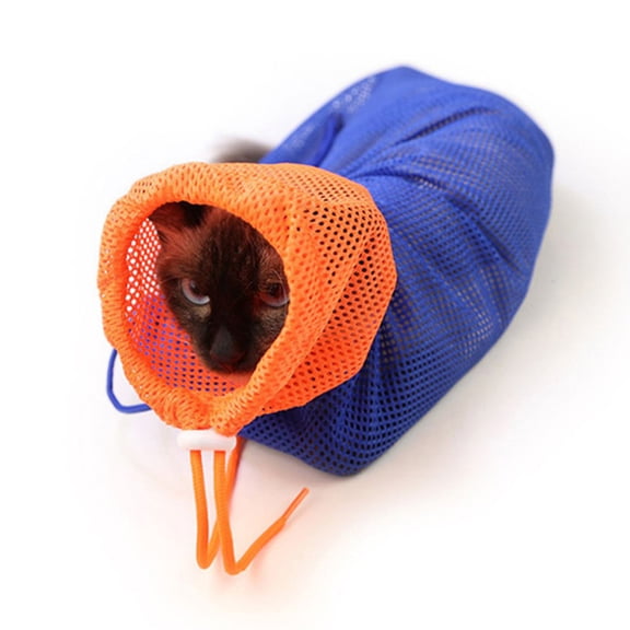 ETHZZLE Mesh Cat Bathing Bag with Adjustable Fit, Scratch Resistant Pet and Bathing Accessory