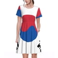 thumbnail image 1 of Disketp Korea para Vestido de Manga Corta para Mujeres, Vestidos de Verano para Mujeres, Casual y Holgado para la Playa, 1 of 6
