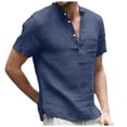 thumbnail image 3 of Durtebeua Polo Slim Fit T Shirts For Men Men's Shirts Short Sleeve Button T-Shirt Lightweight Fashion Casual Pullover Shirt Navy,XL, 3 of 7
