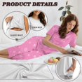 thumbnail image 6 of DISNIMO Cherry Blossom Printed Pajamas Set for Women, Comfy Sleepwear 2 Piece Lounge Set Round Neck Tops and Capri Pant Pjs, S, 6 of 7