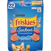 Friskies Seafood Sensations, Salmon & Tuna & Shrimp & Seaweed Dry Cat Food, 22 lb. bag