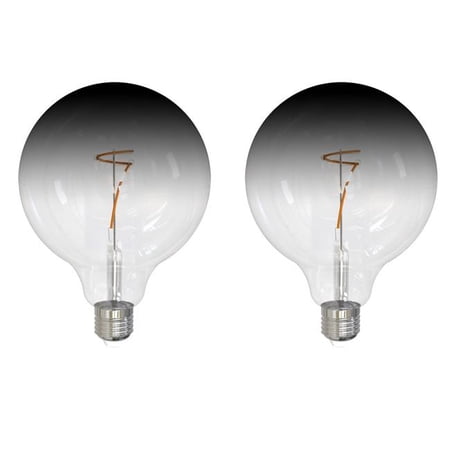 Bulbrite 862110 4W Dimmable G40 Shape 3000K Filament Gradient LED Bulb Clear & Smoke - Pack of 2