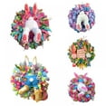 thumbnail image 4 of Easter Bunny Wreath for Front Door, Easter Rabbit Wreath, Easter Bunny Butt with Ears Wall Door Decor, Rabbit Shaped Garland Easter Decorations Craft Supplies, 4 of 4