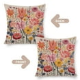 thumbnail image 3 of Spring Pillow Covers Botanical Spring Flowers Pillow Protector 20"x20" Vintage Floral Spring Colorful Flower Plant Decorations Pillow Covers Modern Decorative Pillow Covers for Couch Sofa Bedroom Car, 3 of 7