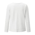thumbnail image 5 of Pxiakgy cardigan for women Women's Button Sweater Top Solid V-neck Long Sleeve Sweater Ladies Fashion Loose Blouse Cardigans Outerwear TopWomen's Cardigan White + XXL, 5 of 8