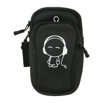 Unique Bargains 1 Pc Portable Sports Phone Holder Arm Bands for Hiking Gym Black Neoprene