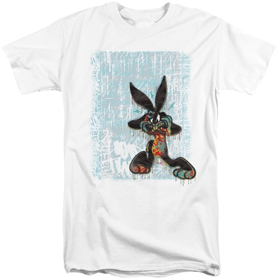 Looney Tunes Graffiti Rabbit S/S Adult Tall 18/1 T-Shirt White