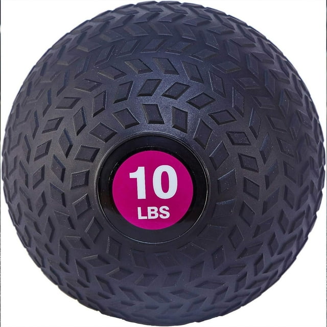 Fitvids 10 Pound Weighted Medicine Ball for Home Gym Training and Fitness, Purple