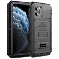 thumbnail image 1 of iPhone 11 Pro Coque Étanche en Métal Robuste avec Écran Intégré Protection Complète Antichoc Antichoc Robuste Grade Militaire, Noir, 1 of 8