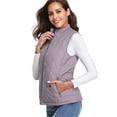 thumbnail image 4 of Fuinloth Women Quilted Vest, Stand Collar Lightweight Zip Padded Gilet Outerwear Coats Lavender XL, 4 of 5