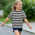 thumbnail image 7 of HomeGardon T Shirts for Boys Kids Striped Short Sleeve T-Shirt Casual Crewneck Soft Summer Top Youth Outdoor Play Tee for Boys and Girls,1-14 Years, 7 of 7