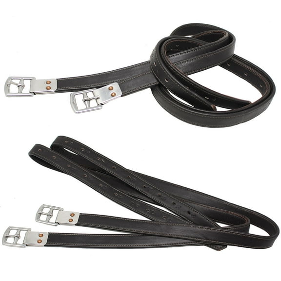 60" English Equestrian Tack Adult Padded Saddle Stirrup Leathers Brown 805SL03BR-60