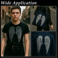 thumbnail image 5 of 2 Pair Angel Wing Iron on Transfer Decal Rhinestone Heat Transfer Bling Patch Personalized Wing Print Clothing Repair Applique for Clothes T-Shirt Vest Hat Jeans, 5 of 5