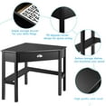thumbnail image 7 of Costway Triangle Computer Desk Corner Office Desk Laptop Table w/ Drawer Shelves Rustic Black, 7 of 7