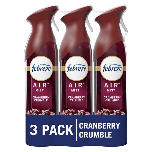 Spray ambientador Febreze Cranberry Crumble 260 ml, paquete de 3