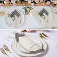 thumbnail image 2 of Black Cream Greek Key Cloth Napkins, Geometric Greece Ancient Rustic Washable and Reusable Dinner Napkins Set of 4, Table Napkin for Kitchen Party Birthday Wedding Hotel Housewarming 20"x20", 2 of 8