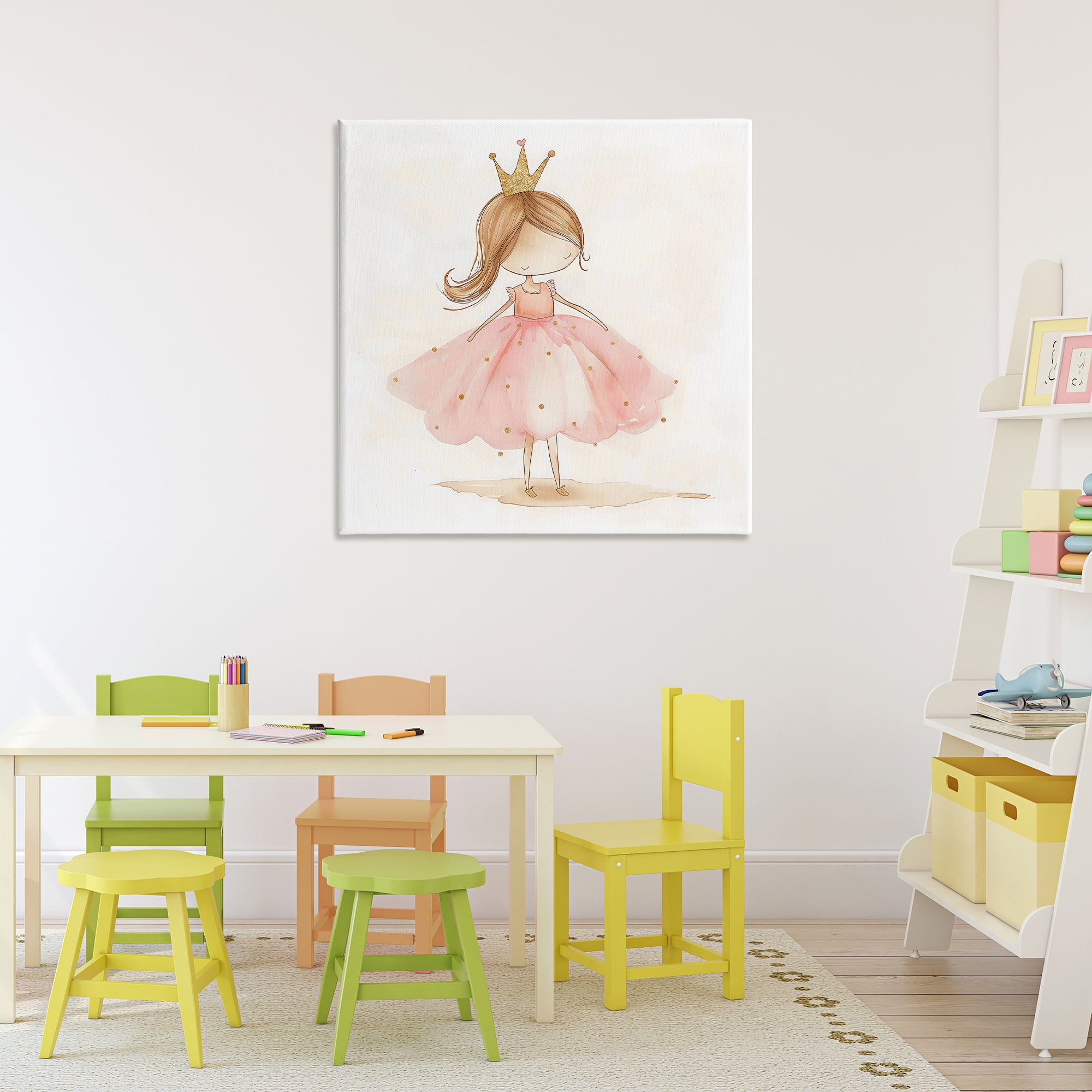 Stupell Industries Little Princess with Crown Canvas Wall Art, design by Creative Studio