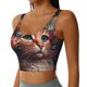 thumbnail image 2 of Balery Flower Crown Cat Sujetadores deportivos con espalda cruzada para mujer, acolchados, sin costuras, de alto impacto, ideales para yoga, gimnasio, entrenamiento y fitness.-Medium, 2 of 8