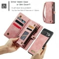 thumbnail image 2 of Feishell Durable 2- In-1 Magnetic Detachable Wallet Case for Google Pixel 9 / 9 Pro,for Women Men,Premium PU Leather Zipper Pocket Flip Multi Card Slots Purse Phone Case with Wrist Strap,Pink, 2 of 7