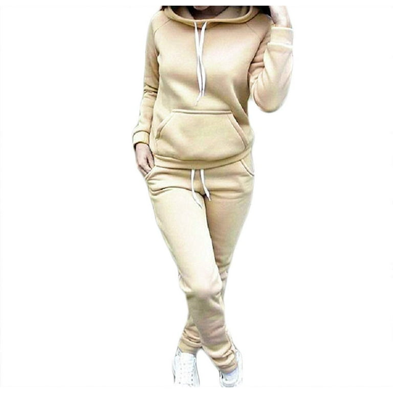 Shuttle tree Women Jogger Outfit Matching Sweat Suits Long Sleeve Hooded  Sweatshirt and Sweatpants 2Pcs Sports Tracksuit 