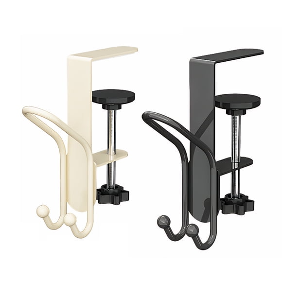 Naiovety Ganchos para repisa de chimenea de 2 piezas, resistentes, de acero inoxidable, para colgar medias navideñas. Almacenamiento y organización del hogar color crema+gris