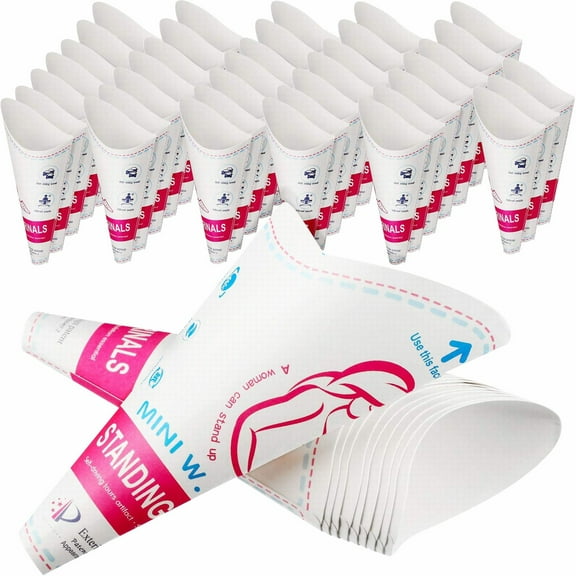 Uanit Disposable Paper Urinal Female Standing 50 Pcs Urination Device Pee Funnel For Women Portable to Pregnant Travel Camping Outdoor Activities