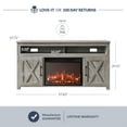 thumbnail image 5 of BELLEZE 58" Barn Door TV Stand Media Entertainment Center For TVs up to 65" wiht 23" Fireplace - Corin (Gray Wash), 5 of 7