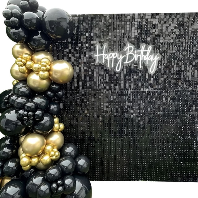 Panel 4D "CARBON" , Caja Con 30 Piezas / Shimmer Wall, Panel Decorativo, lentejuelas ,30x30cm , Fondo Negro/Muro para fiesta PANEL DECORATIVO CARBON
