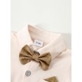 thumbnail image 3 of CARETOO Baby Boy Clothes Gentleman Outfit Suits Infant Shirts Suspender Pants Bowtie Beret Hat 0-18M, 3 of 12