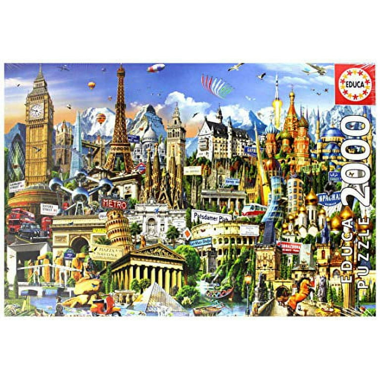 Educa Borr谩s 17697 Symbole Von Europa Educa Borras Europe Landmarks 2000  Piece Jigsaw Puzzle, Multi 