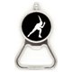 thumbnail image 1 of Deporte patinaje negro silueta Acero inoxidable Metal cerveza tapa sacacorchos, 1 of 3