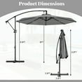thumbnail image 3 of Gymax 10 FT Patio Offset Umbrella w/ X-shaped Base Infinite Tile & 360° Rotation Grey, 3 of 10