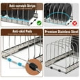 thumbnail image 3 of Housolution Cutting Board Organizer Rack, Expandable Pot and Pan Organizer Rack for Cabinet with 14 Adjustable Dividers, Silver, 3 of 7