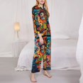 thumbnail image 2 of Bingfone Womens Pajama Sets Psychedelic Faces Colorful Print,Long Sleeve Loungewear Pajamas Set-Medium, 2 of 8