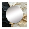 thumbnail image 2 of Designart "Abstract Ivory And Ebony Fluid Art" coastal Cream Large Square Mirror - Square Bedroom Mirror Printed Wall Decor - Coastal Square Printed Wall Mirror Art, 2 of 5