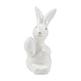 thumbnail image 2 of ZHMRFG Easter White Ceramic Bunny Egg Figurine 4.44In Easter Decor Classic Symbol Neutral Style Refined Finish Decor for Easter Mantel Tabletop Entryway Living Room Shelf Home Holiday Gifting Hosts, 2 of 6