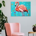 thumbnail image 3 of RKSupls Pink Flamingo Paint Splatter Canvas Wall Art, Bold Modern Pop Art Wall Decor Print, Modern Artwork for Living Room Bedroom Office Home Decor,16x12in, 3 of 6