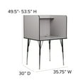 thumbnail image 5 of Flash Furniture Justin Height-Adjustable Student Study Carrel for Testing Centers and Classrooms, Gray, 5 of 10