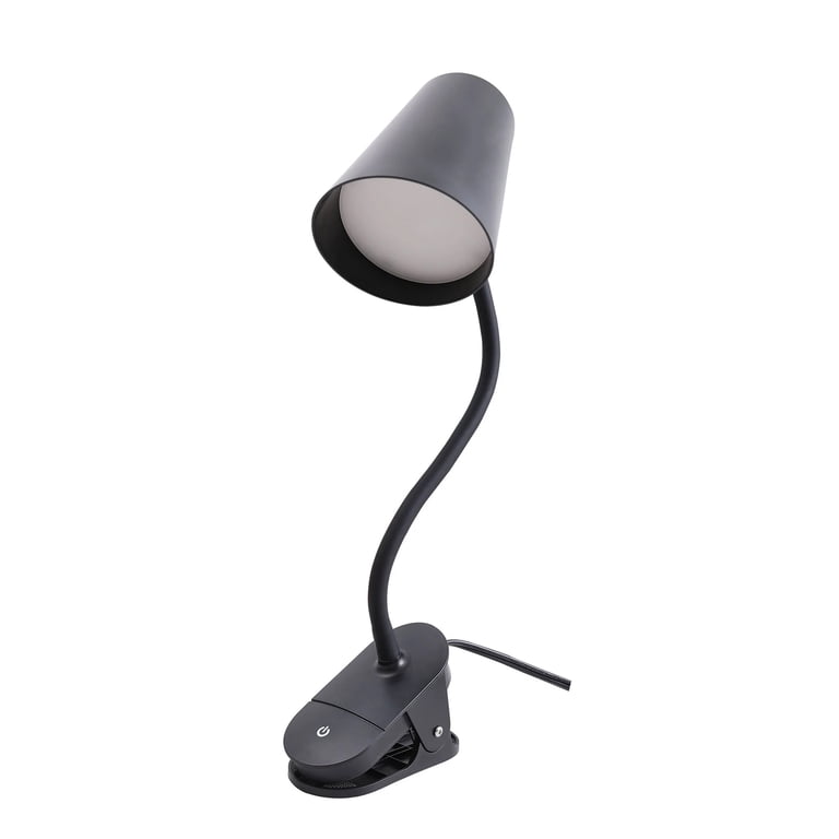 Mainstays LED Clip Desk Lamp, Adjustable Flexible Gooseneck, Matte