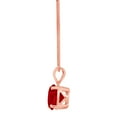 thumbnail image 3 of 3.0 ct Brilliant Round Cut Solitaire Natural Garnet 18K Rose Gold Pendant with 16" Chain, 3 of 4
