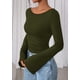 thumbnail image 3 of Remera PRETTYGARDEN Otoño 2025 Crop Top de Manga Campana Verde Militar Talle S, 3 of 8