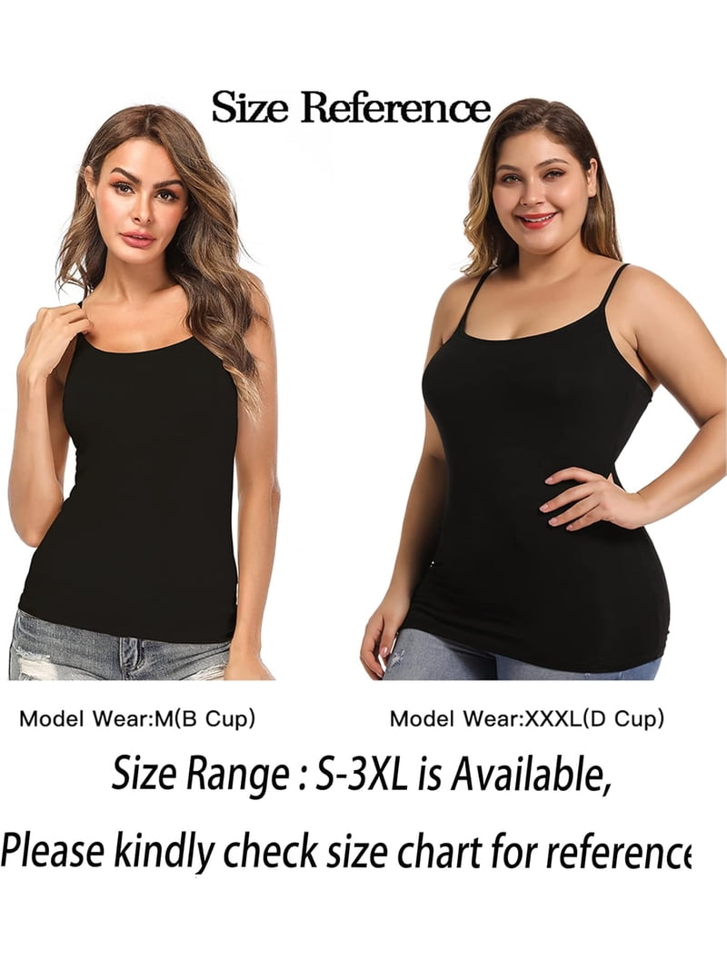 Vaslanda 3 Packs Camisole Tops for Women with Built in Padded Bra