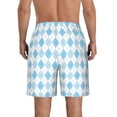 thumbnail image 3 of Naloa Blue and White Squares Men's Beach Shorts, Surfing shorts, Swim trunks, Quick Dry Swim Trunks for Surfing Beach Fun - Medium, 3 of 9