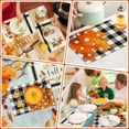 thumbnail image 4 of Hello Fall Pumpkin Maple Leaves Gnomes Buffalo Plaid Placemats Set of 6 for Dining Table 12 x 18 Inch Seasonal Autumn Harvest Holiday Rustic Vintage Thanksgiving Table Mats, 4 of 7