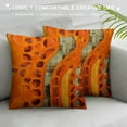thumbnail image 3 of HENGT  Burnt Orange Wave Lumbar Throw Pillow Cover Wavy Line Luxury Cushion Case Modern Zippered  Pillowcase for Sofa Couch Bedroom Living Room Home Decorative, 3 of 5