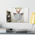 thumbnail image 6 of Funny Chihuahua Reading Newspaper On Toilet Funny Canvas Wall Art for Home Decor Ready-to-Hand, 6 of 18