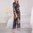 thumbnail image 3 of Fotbe Bohemian Colorful Flower Woman Conjunto de Pijama de Manga Larga para Mujer con Estampado, Ropa de Dormir de 2 Piezas, Conjunto de Casa Suave y Cómodo con Bolsillos-Small, 3 of 7