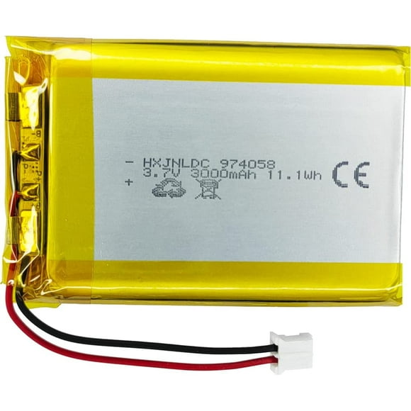 DC 3.7V 3000mAh 974058 Rechargeable Lithium Polymer Replacement Battery for DIY 3.7-5V Electronic Product, Mobile